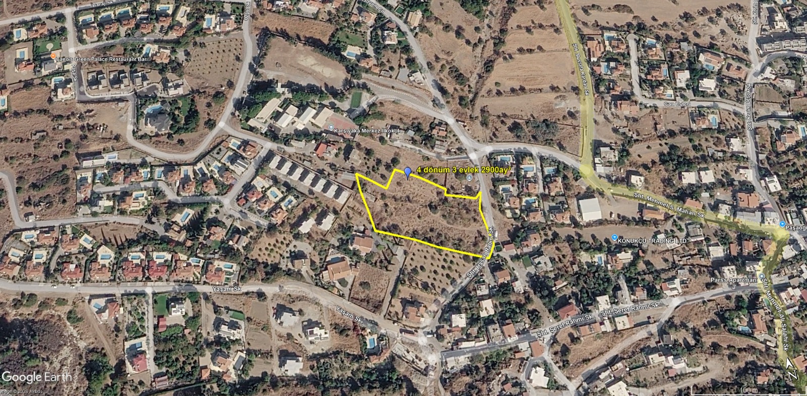 KARŞIYAKA / GİRNE – DENİZ VE DAĞ MANZARALI PROJELİK VİLLA ARSASI